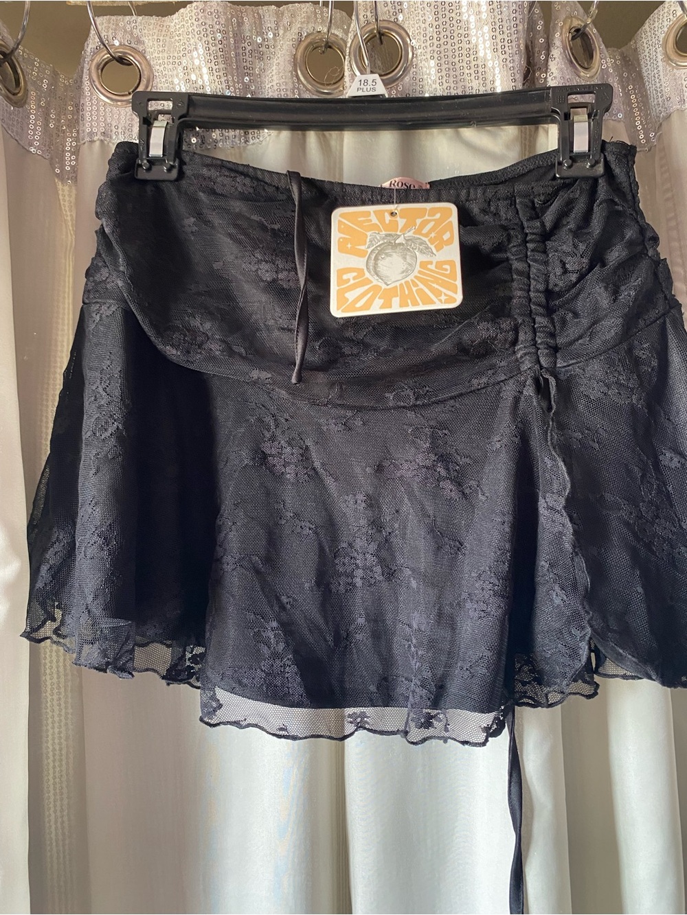 NWT Bailey rose Black Lace Circle Skirt with Drawstring Waist